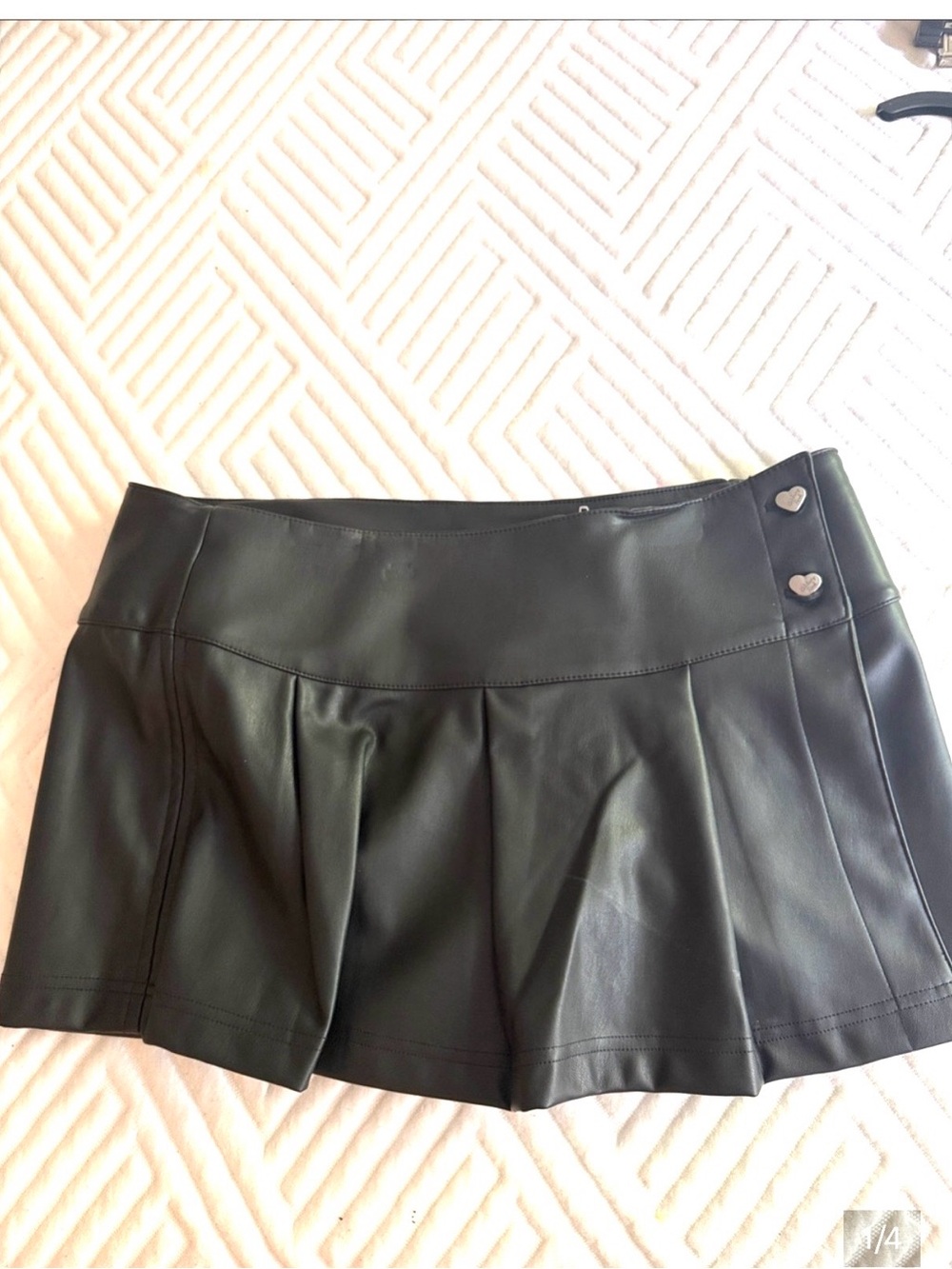 Celebrity Pink Black Faux Leather Skort